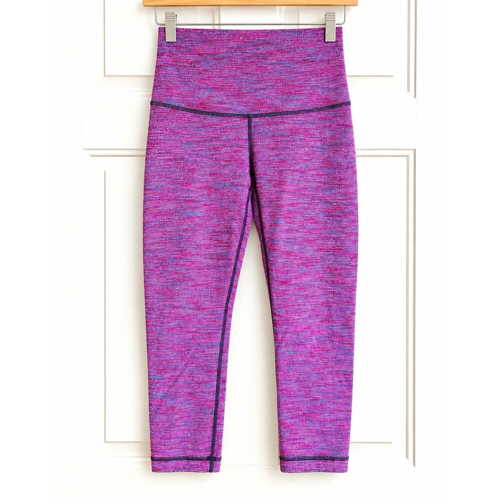lululemon Swift Speed Purple Pink Space Dye High Rise Yoga Workout 20”